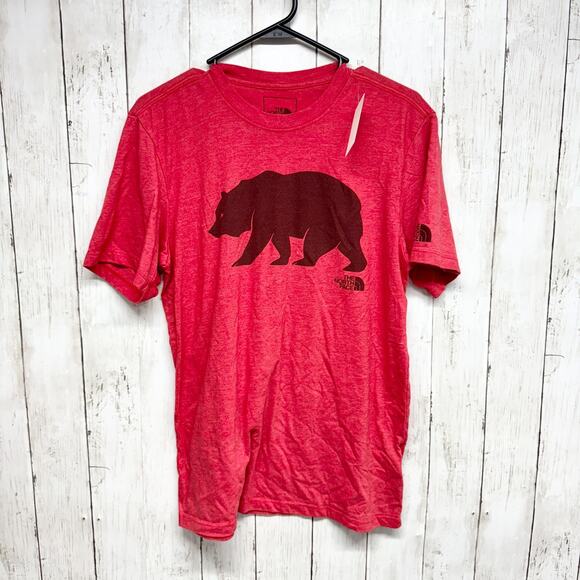 The North Face Top Men Size Small Red Graphic Short Sleeve Tee Shirt Casual - Picture 1 of 5